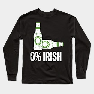 0% Irish St. Patrick's Graphic, funny Irish Long Sleeve T-Shirt